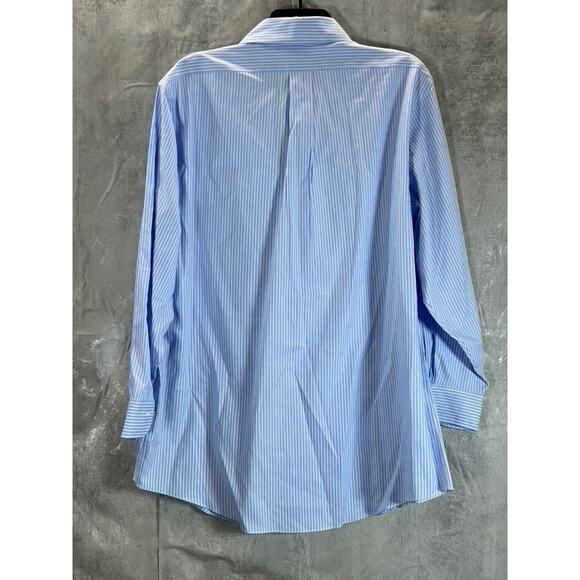 BROOKS BROTHERS Men's Blue Striped Regent-Fit Button-Up Dress Shirt SZ 16.5/32 - Picture 2 of 11